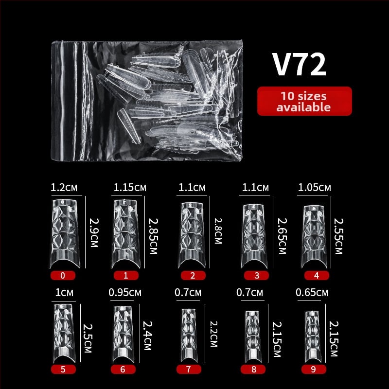 GNDG Model za produženje noktiju, plastični, serija kalupa za pladanj papira, uzorak kapljica vode, 48–60 komada
