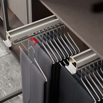 Izvlačni držač za hlače za garderobu, aluminijska legura, model JT-1012, marka Yamiwei, modern minimalistički stil