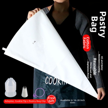 Poșetă de decor pentru patiserie cu duză în formă de floare, bumbac gros, reutilizabil pentru cofetărie comercială