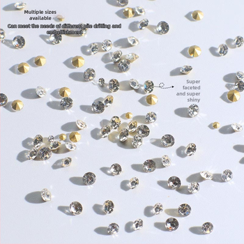 Nokti kristali – Servant A, Princess serija, stakleni i rhinestone kamenci, uzorci kapljica vode i zvjezdica, stil lagani luksuz