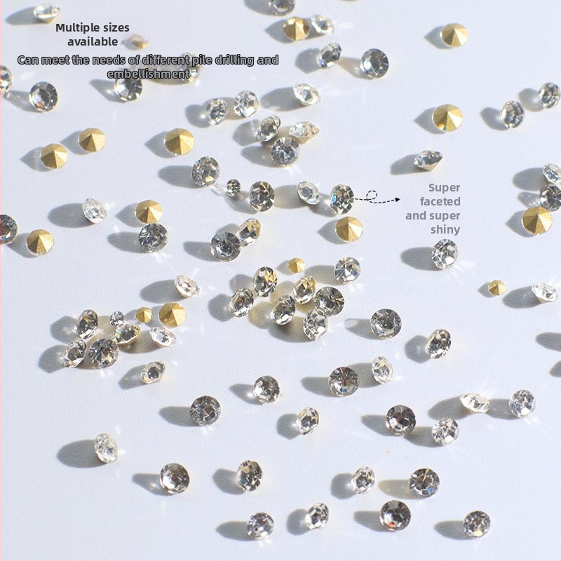 Nokti kristali – Servant A, Princess serija, stakleni i rhinestone kamenci, uzorci kapljica vode i zvjezdica, stil lagani luksuz