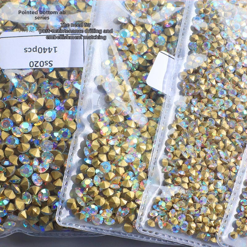 Nokti kristali – Servant A, Princess serija, stakleni i rhinestone kamenci, uzorci kapljica vode i zvjezdica, stil lagani luksuz