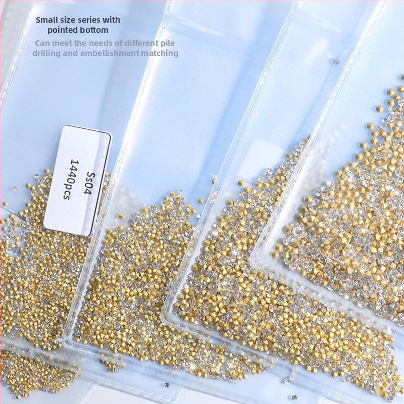 Nokti kristali – Servant A, Princess serija, stakleni i rhinestone kamenci, uzorci kapljica vode i zvjezdica, stil lagani luksuz