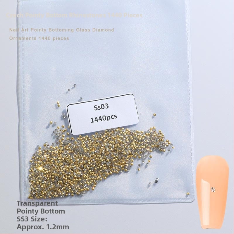 Nokti kristali – Servant A, Princess serija, stakleni i rhinestone kamenci, uzorci kapljica vode i zvjezdica, stil lagani luksuz