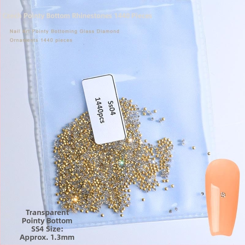 Nokti kristali – Servant A, Princess serija, stakleni i rhinestone kamenci, uzorci kapljica vode i zvjezdica, stil lagani luksuz