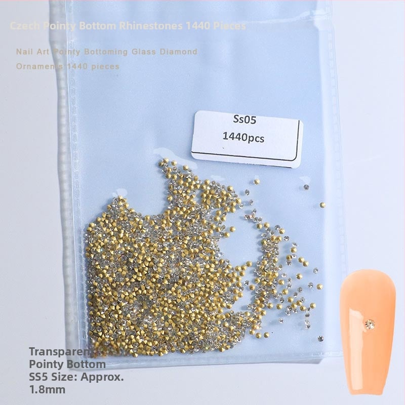 Nokti kristali – Servant A, Princess serija, stakleni i rhinestone kamenci, uzorci kapljica vode i zvjezdica, stil lagani luksuz