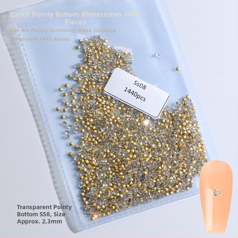 Nokti kristali – Servant A, Princess serija, stakleni i rhinestone kamenci, uzorci kapljica vode i zvjezdica, stil lagani luksuz