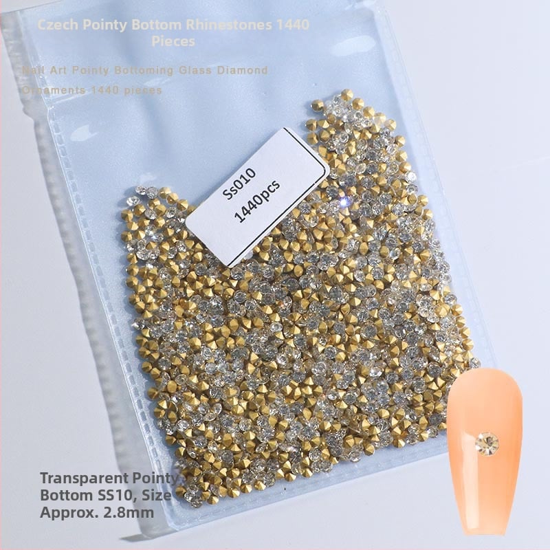 Nokti kristali – Servant A, Princess serija, stakleni i rhinestone kamenci, uzorci kapljica vode i zvjezdica, stil lagani luksuz