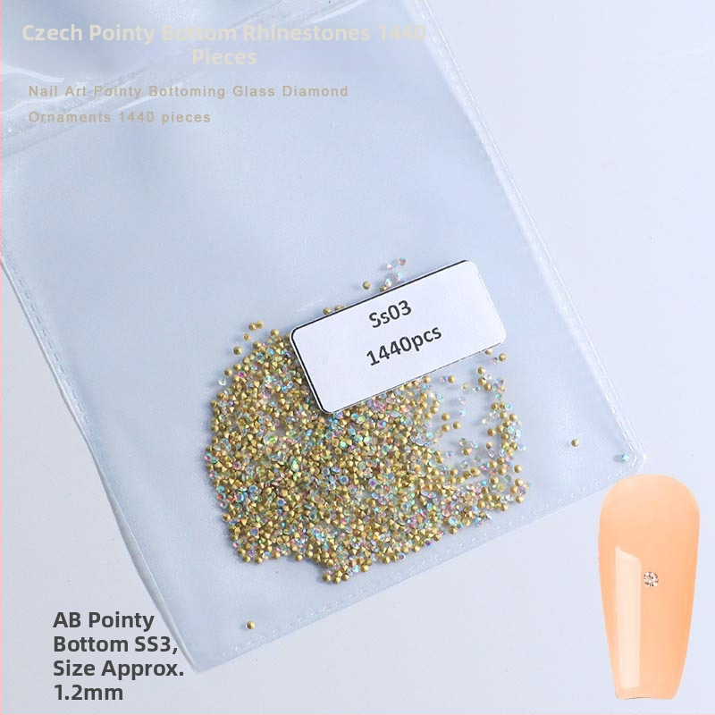 Nokti kristali – Servant A, Princess serija, stakleni i rhinestone kamenci, uzorci kapljica vode i zvjezdica, stil lagani luksuz