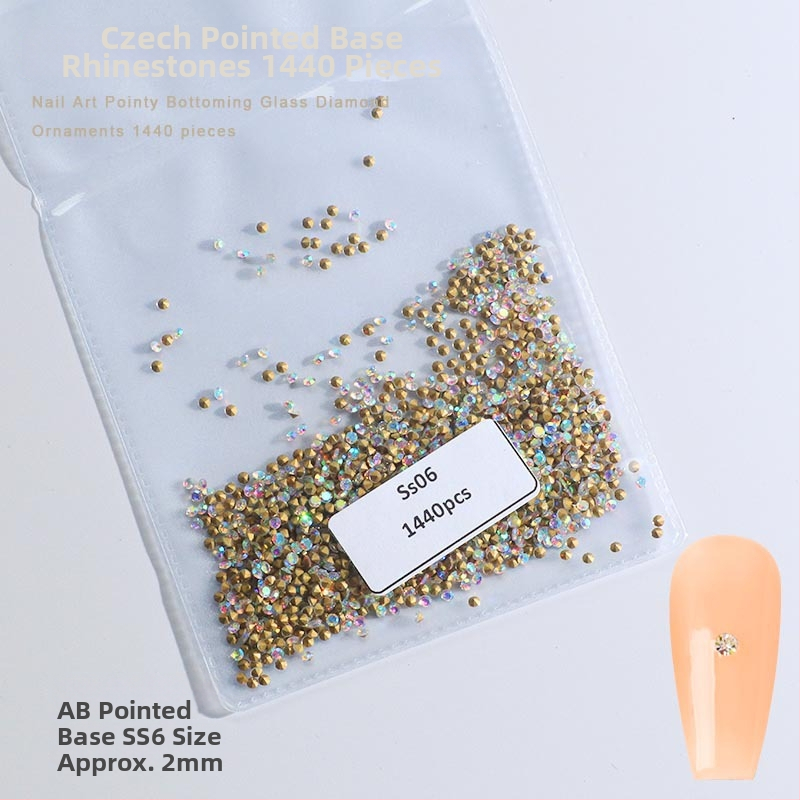 Nokti kristali – Servant A, Princess serija, stakleni i rhinestone kamenci, uzorci kapljica vode i zvjezdica, stil lagani luksuz