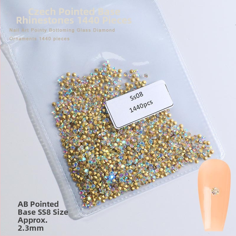 Nokti kristali – Servant A, Princess serija, stakleni i rhinestone kamenci, uzorci kapljica vode i zvjezdica, stil lagani luksuz