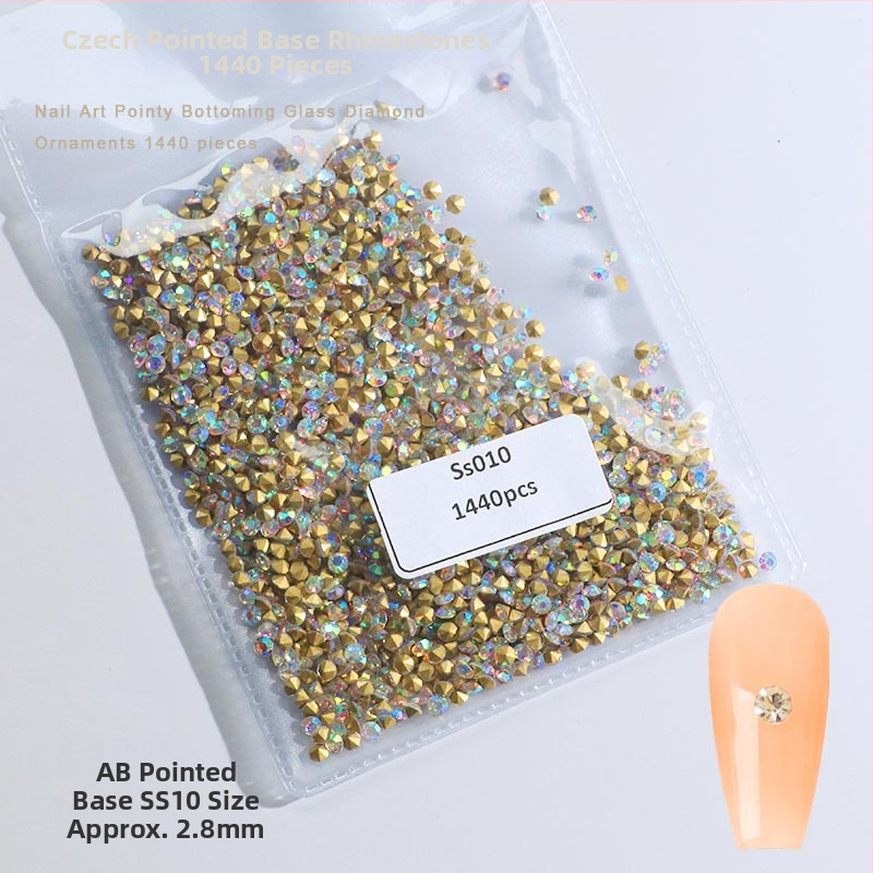 Nokti kristali – Servant A, Princess serija, stakleni i rhinestone kamenci, uzorci kapljica vode i zvjezdica, stil lagani luksuz