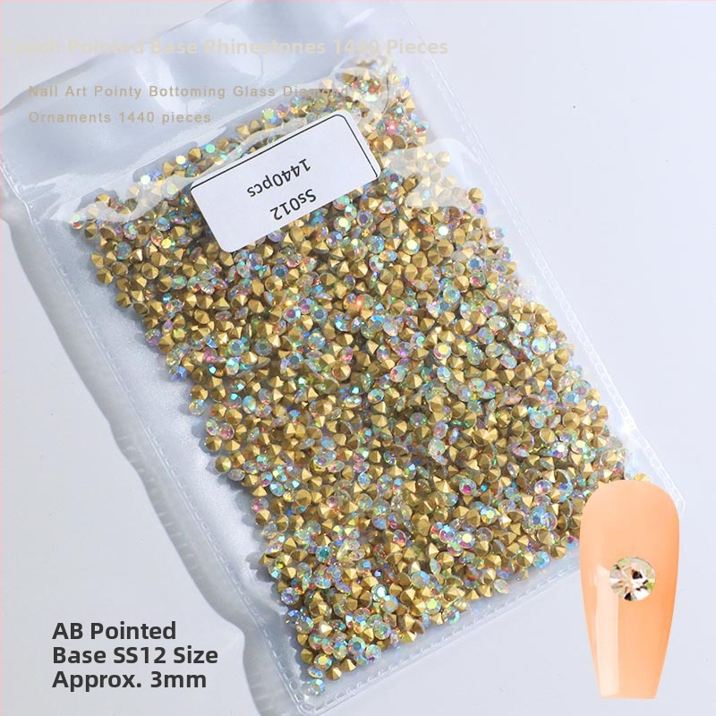 Nokti kristali – Servant A, Princess serija, stakleni i rhinestone kamenci, uzorci kapljica vode i zvjezdica, stil lagani luksuz