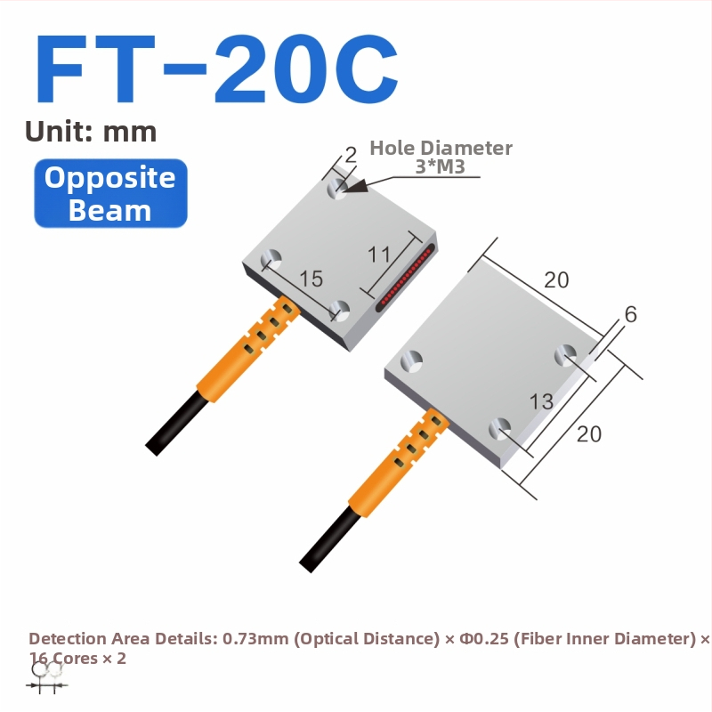 Through-beam optický vláknový matričný senzor zosilňovač pre detekciu oblasti, difúzny odraz
