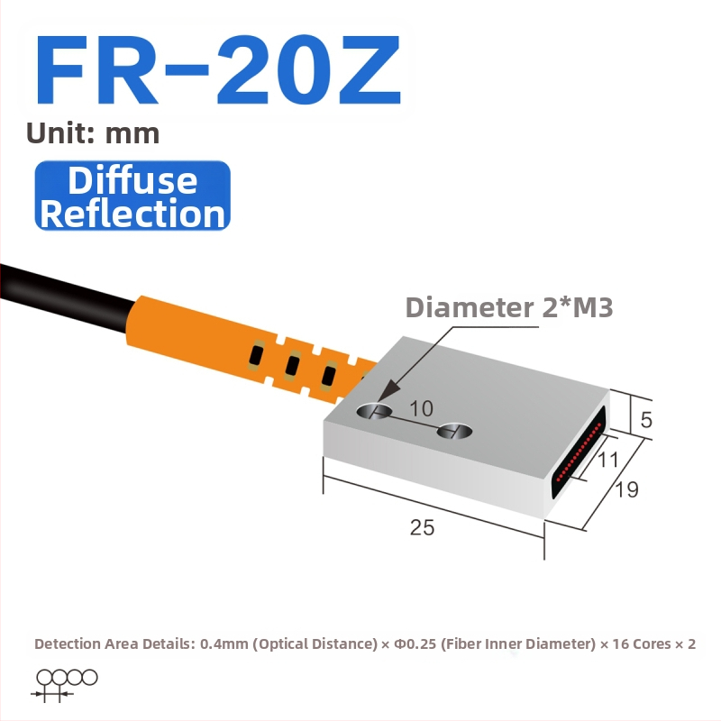 Through-beam optický vláknový matričný senzor zosilňovač pre detekciu oblasti, difúzny odraz