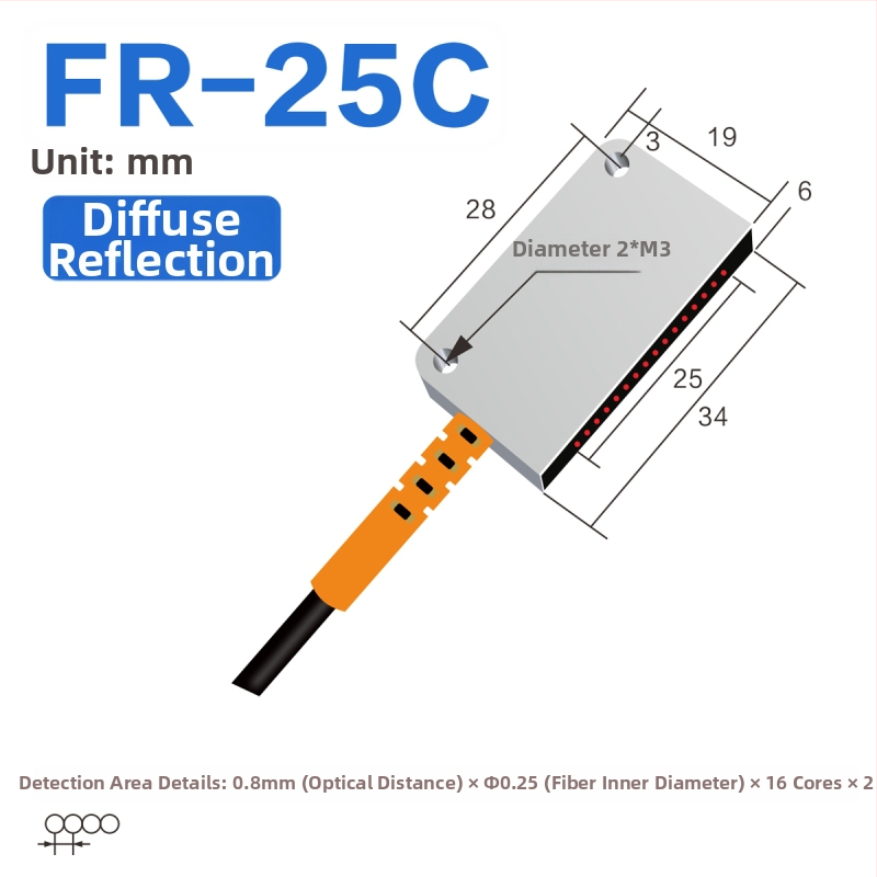 Through-beam optický vláknový matričný senzor zosilňovač pre detekciu oblasti, difúzny odraz