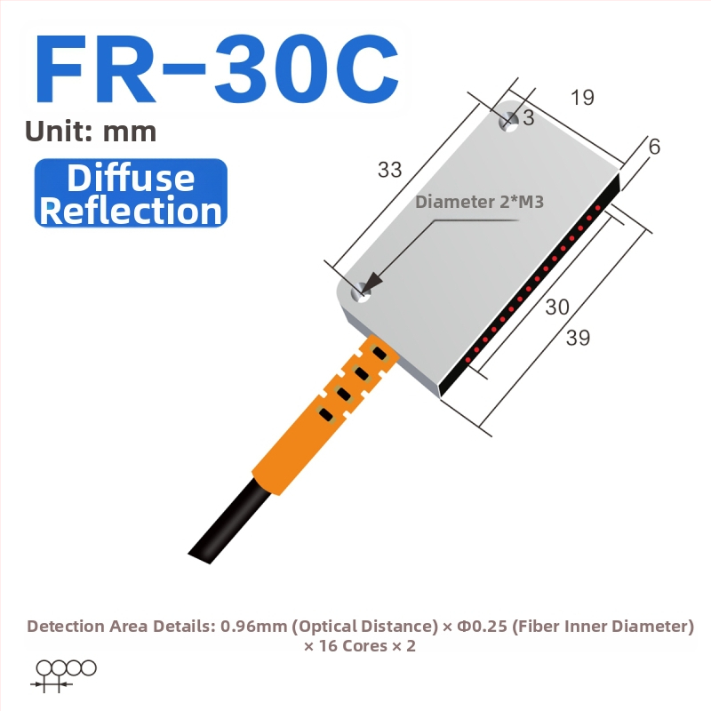 Through-beam optický vláknový matričný senzor zosilňovač pre detekciu oblasti, difúzny odraz