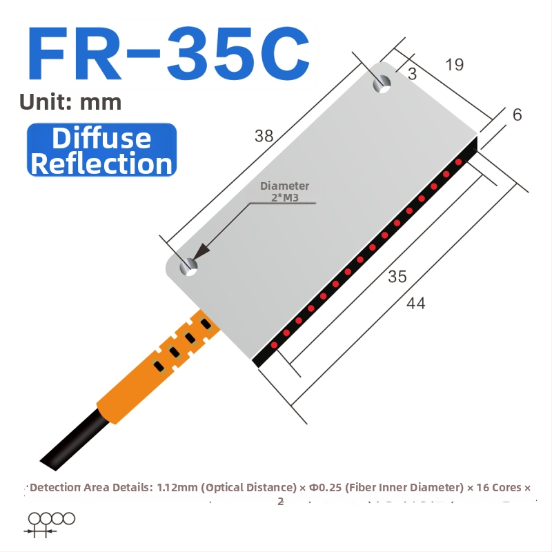 Through-beam optický vláknový matričný senzor zosilňovač pre detekciu oblasti, difúzny odraz