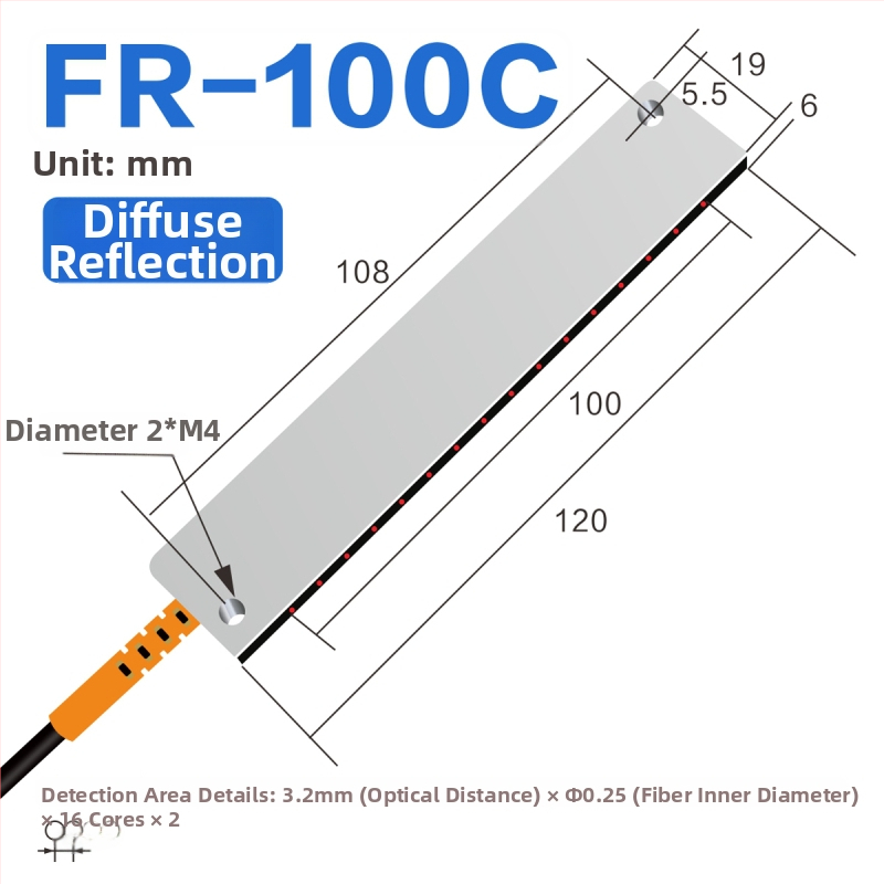 Through-beam optický vláknový matričný senzor zosilňovač pre detekciu oblasti, difúzny odraz