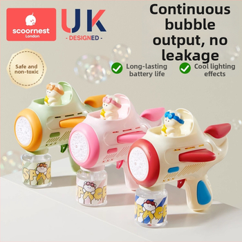 Gyerekeknek buborékfújópisztoly – teljesen automata, nem toxikus, a márka KESCOORL; tartalmaz buborékoldat és koncentrátumokat; akkumulátoros és újratölthető verziók