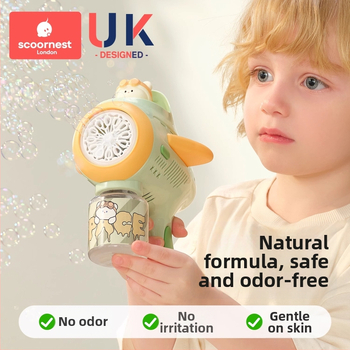 Gyerekeknek buborékfújópisztoly – teljesen automata, nem toxikus, a márka KESCOORL; tartalmaz buborékoldat és koncentrátumokat; akkumulátoros és újratölthető verziók