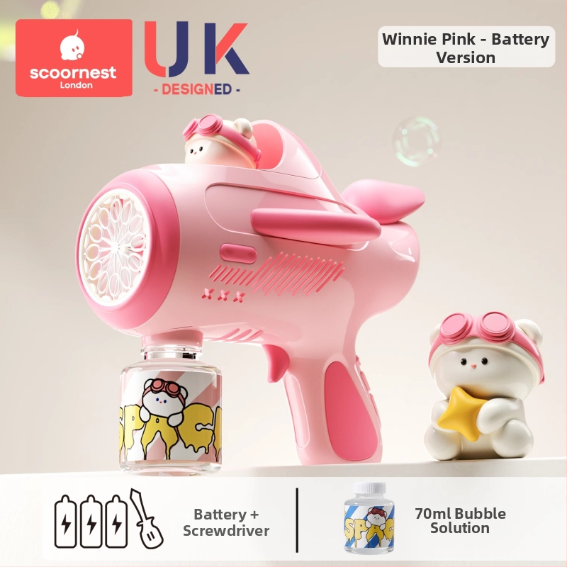 Gyerekeknek buborékfújópisztoly – teljesen automata, nem toxikus, a márka KESCOORL; tartalmaz buborékoldat és koncentrátumokat; akkumulátoros és újratölthető verziók