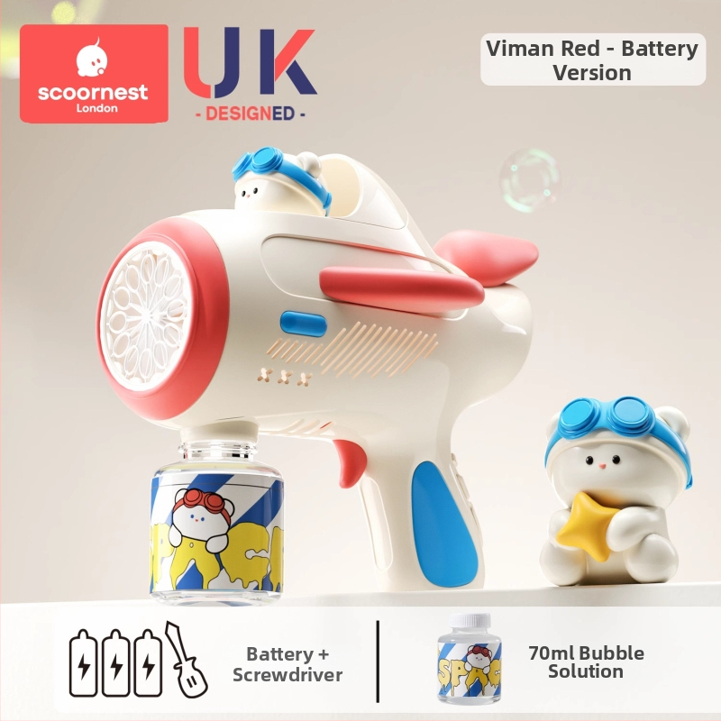 Gyerekeknek buborékfújópisztoly – teljesen automata, nem toxikus, a márka KESCOORL; tartalmaz buborékoldat és koncentrátumokat; akkumulátoros és újratölthető verziók