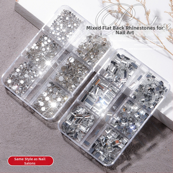 Poshman kristali za nokte, Princess Series, Flat Bottom Drill, Bow & Butterfly uzorak, sladak stil