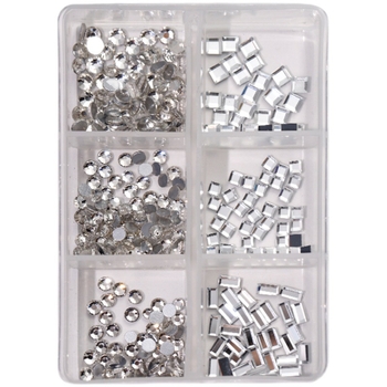 Poshman kristali za nokte, Princess Series, Flat Bottom Drill, Bow & Butterfly uzorak, sladak stil