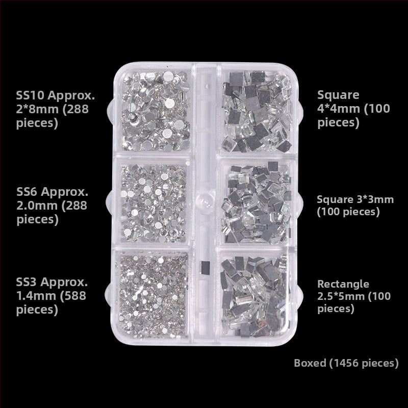 Poshman kristali za nokte, Princess Series, Flat Bottom Drill, Bow & Butterfly uzorak, sladak stil