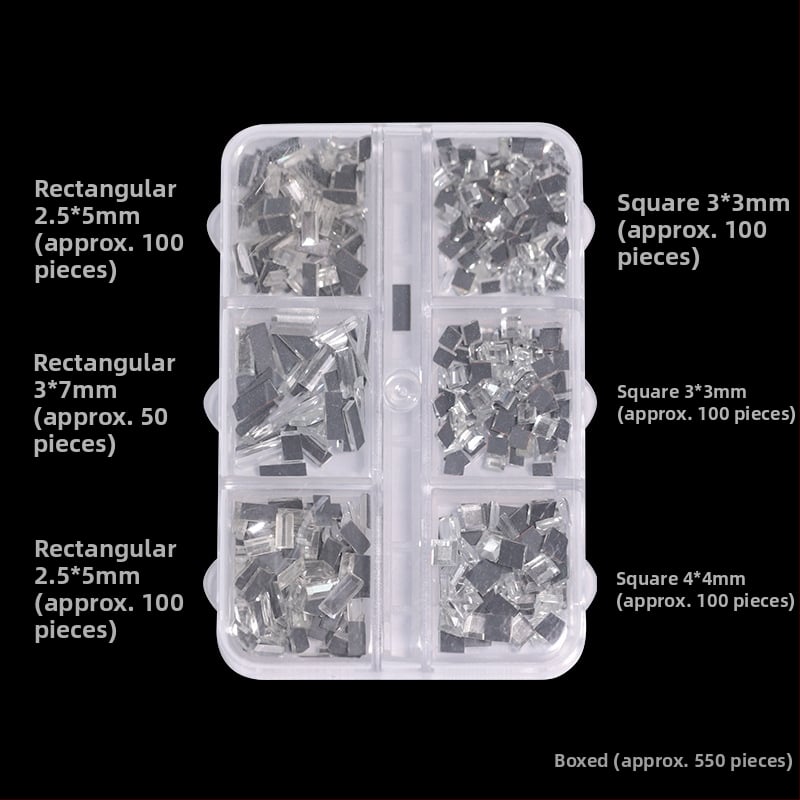 Poshman kristali za nokte, Princess Series, Flat Bottom Drill, Bow & Butterfly uzorak, sladak stil