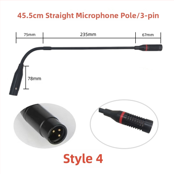 Gooseneck konferenčný mikrofón s trojpínovým štvorkonduktorovým avionovým konektorom, káblový, 20Hz-20kHz, SNR ≥70dB