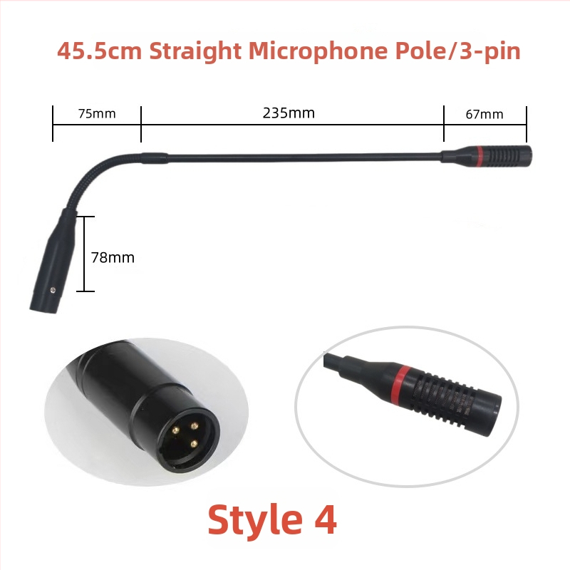 Gooseneck konferenčný mikrofón s trojpínovým štvorkonduktorovým avionovým konektorom, káblový, 20Hz-20kHz, SNR ≥70dB