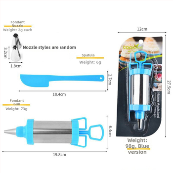 Nerezová oceľová súprava dekoračného pištoľa, One Mind, na ozdobovanie krémom na sušienky, moderný minimalistický štýl