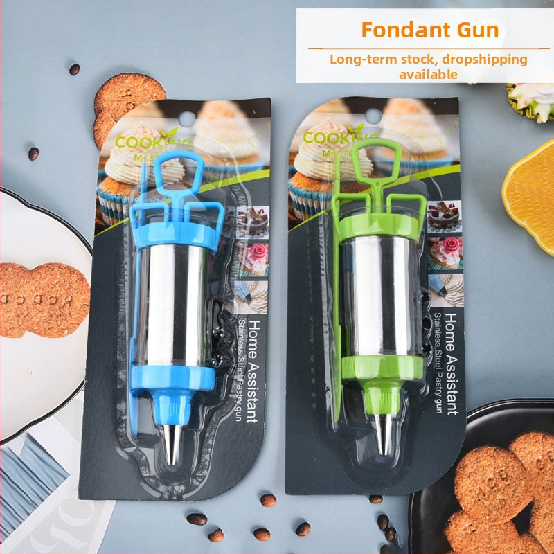 Nerezová oceľová súprava dekoračného pištoľa, One Mind, na ozdobovanie krémom na sušienky, moderný minimalistický štýl