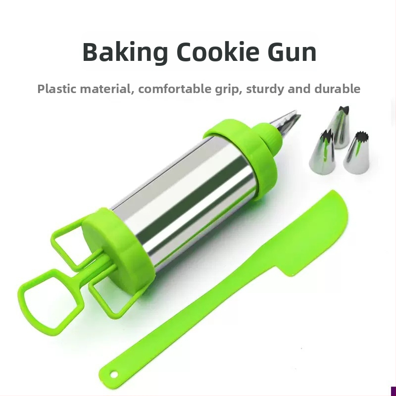 Nerezová oceľová súprava dekoračného pištoľa, One Mind, na ozdobovanie krémom na sušienky, moderný minimalistický štýl