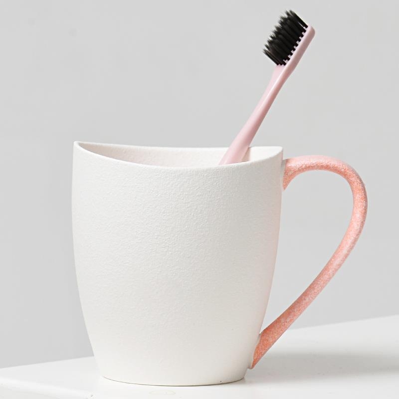 Set de baie din ceramică cu glazură japoneză fulg de zăpadă — trei piese, cu cupe pentru apă de gură și pentru periuța de dinți pentru cupluri