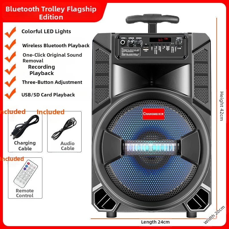 Bluetooth karaoke zvučnik s ugrađenom baterijom, prijenosan za vanjsku upotrebu, snažan zvuk