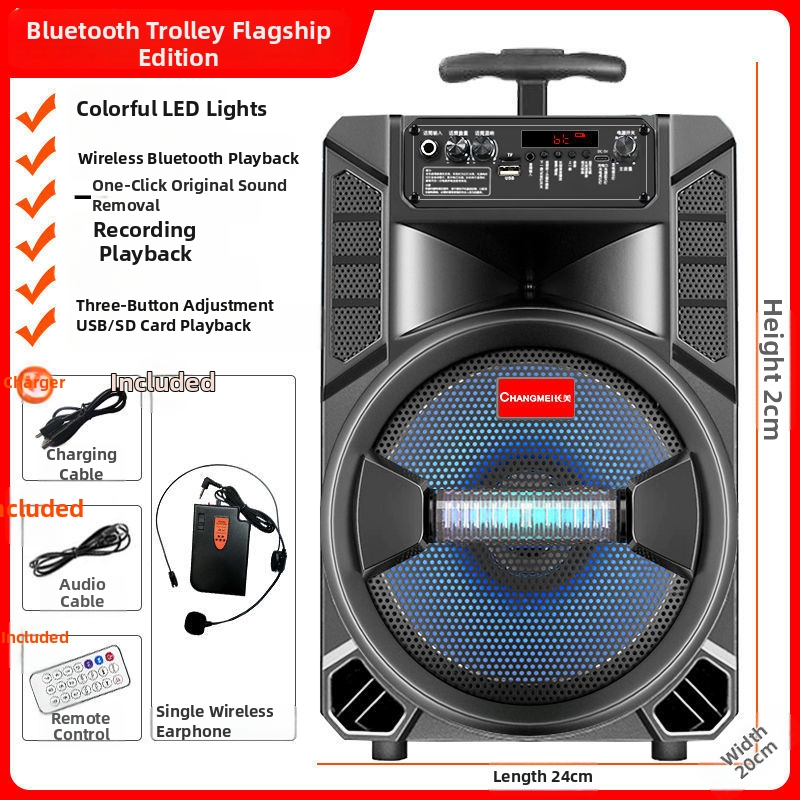 Bluetooth karaoke zvučnik s ugrađenom baterijom, prijenosan za vanjsku upotrebu, snažan zvuk