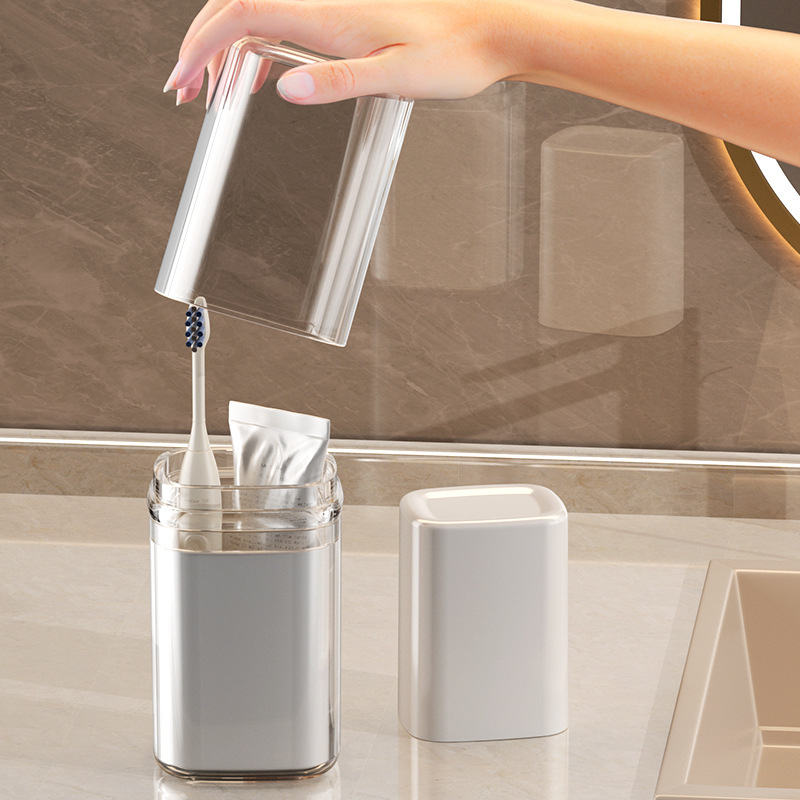 Beiduoyang Пътуваща чаша за четки за зъби, квадратен дизайн, PET материал, персонализирано лого
