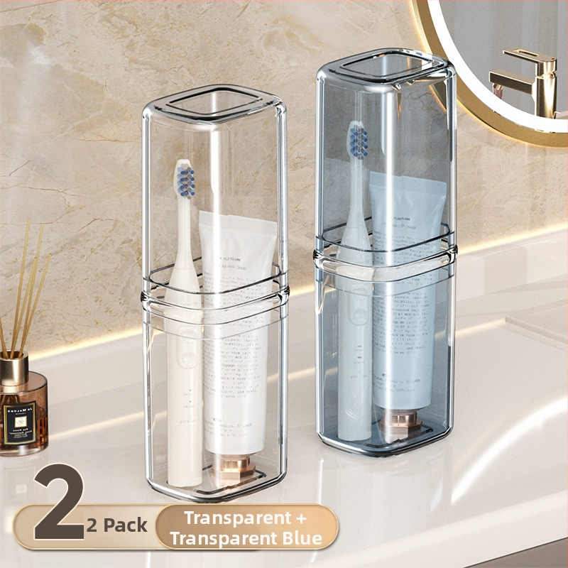 Beiduoyang Cestovný pohár na zubnú kefku, štvorcový dizajn, PET materiál, prispôsobiteľné logo