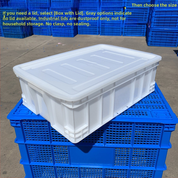 Plastična kutija za skladištenje s poklopcem, model White turnover box; kapacitet 1000 l ili više; ručna prijenos; moguć tisak logotipa; bez montaže