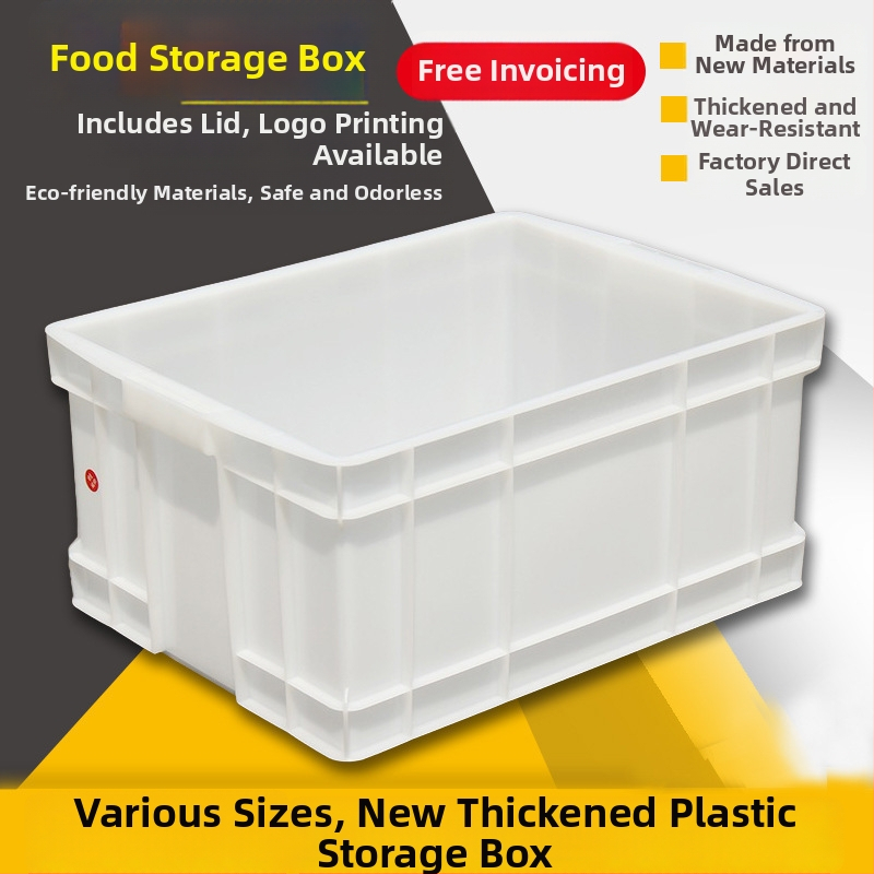 Plastična kutija za skladištenje s poklopcem, model White turnover box; kapacitet 1000 l ili više; ručna prijenos; moguć tisak logotipa; bez montaže