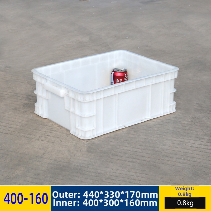 Plastična kutija za skladištenje s poklopcem, model White turnover box; kapacitet 1000 l ili više; ručna prijenos; moguć tisak logotipa; bez montaže