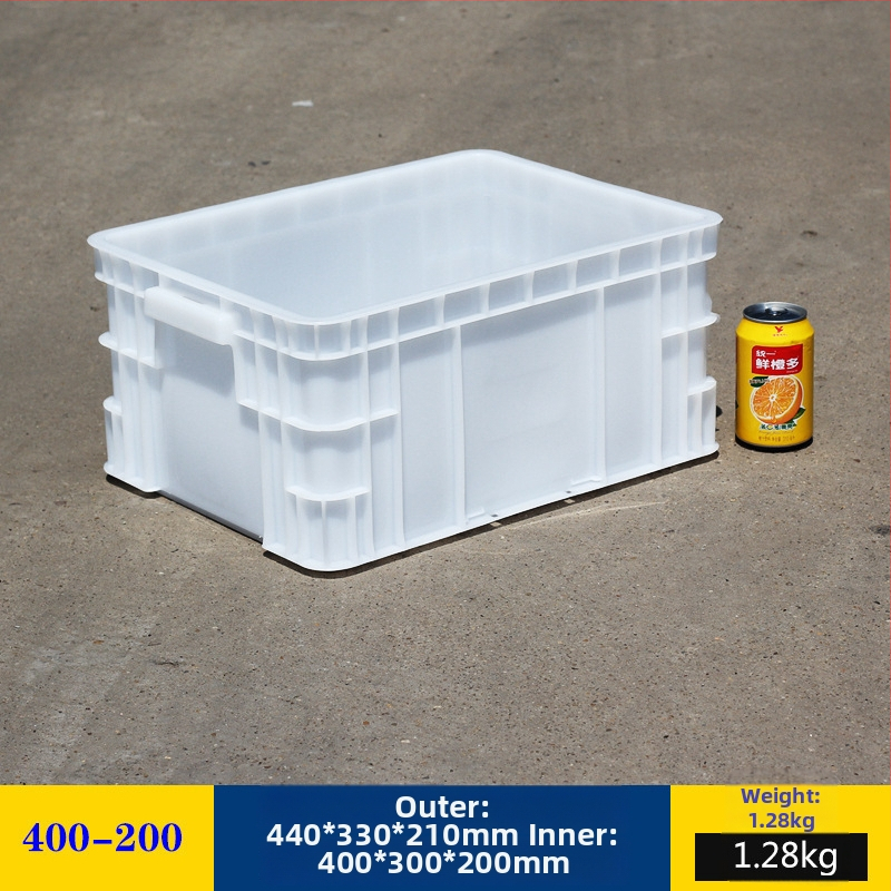 Plastična kutija za skladištenje s poklopcem, model White turnover box; kapacitet 1000 l ili više; ručna prijenos; moguć tisak logotipa; bez montaže