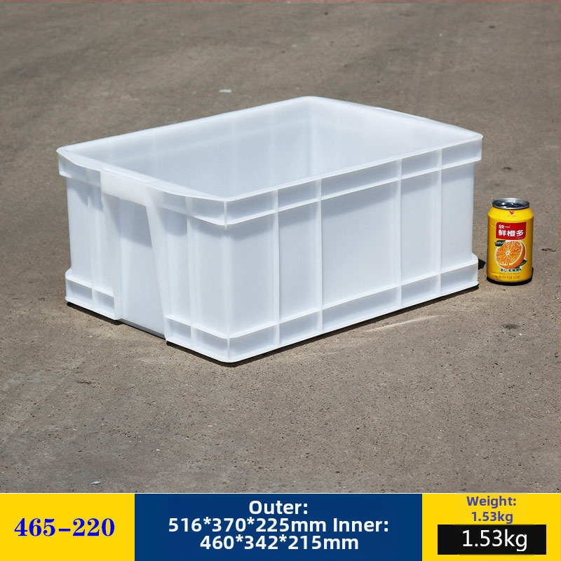 Plastična kutija za skladištenje s poklopcem, model White turnover box; kapacitet 1000 l ili više; ručna prijenos; moguć tisak logotipa; bez montaže