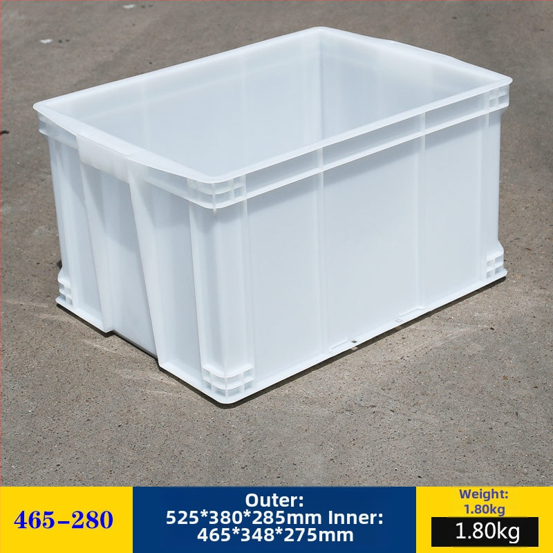 Plastična kutija za skladištenje s poklopcem, model White turnover box; kapacitet 1000 l ili više; ručna prijenos; moguć tisak logotipa; bez montaže