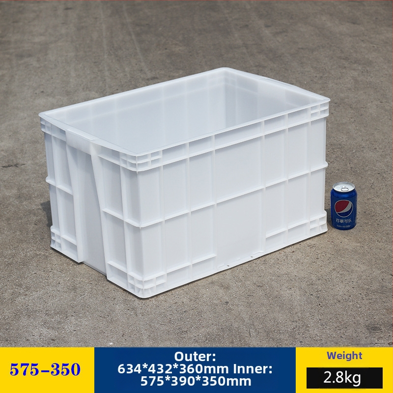 Plastična kutija za skladištenje s poklopcem, model White turnover box; kapacitet 1000 l ili više; ručna prijenos; moguć tisak logotipa; bez montaže