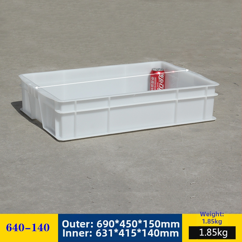 Plastična kutija za skladištenje s poklopcem, model White turnover box; kapacitet 1000 l ili više; ručna prijenos; moguć tisak logotipa; bez montaže