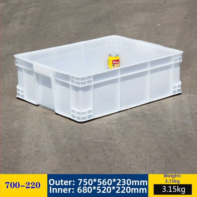 Plastična kutija za skladištenje s poklopcem, model White turnover box; kapacitet 1000 l ili više; ručna prijenos; moguć tisak logotipa; bez montaže